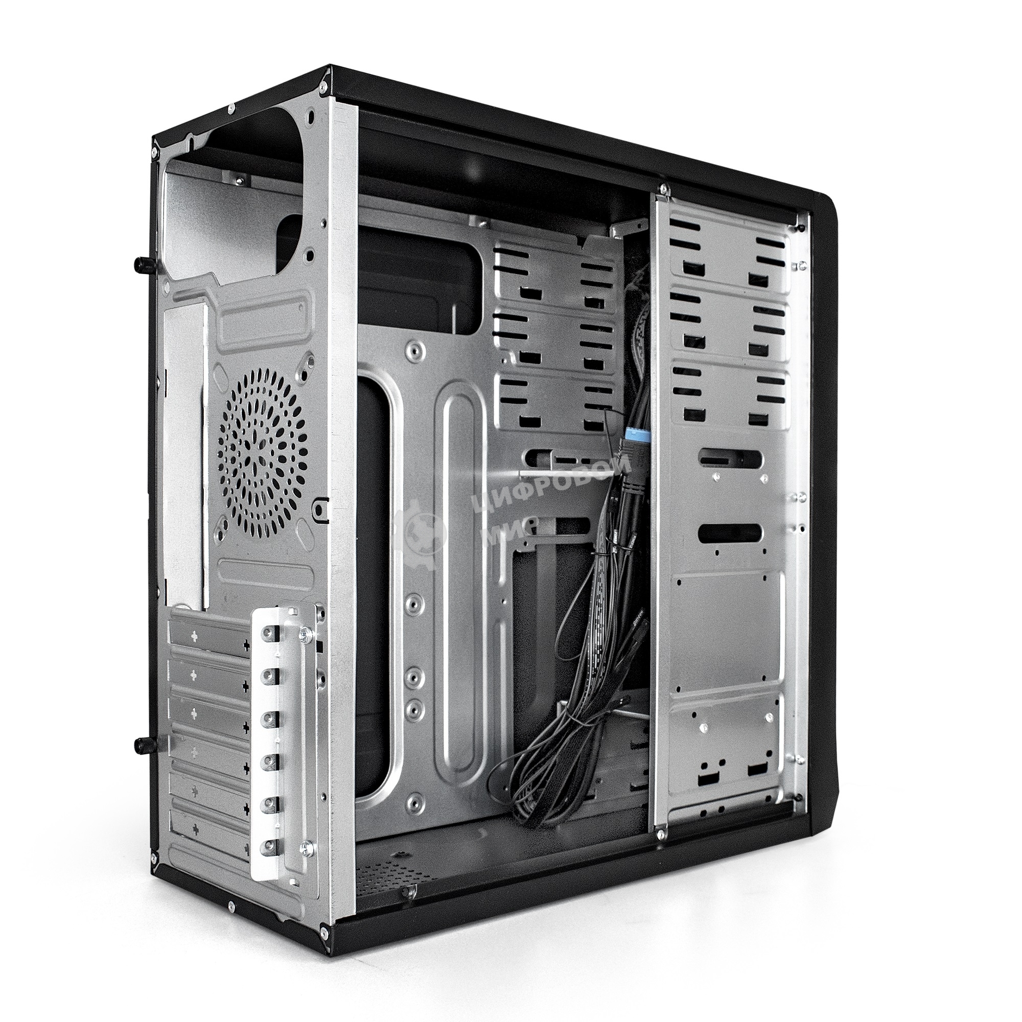 Компьютерный корпус Miditower ExeGate CP-603UB Black, ATX, (без БП), 2*USB+2*USB 3.0, Audio, замок блокировки кнопки питания