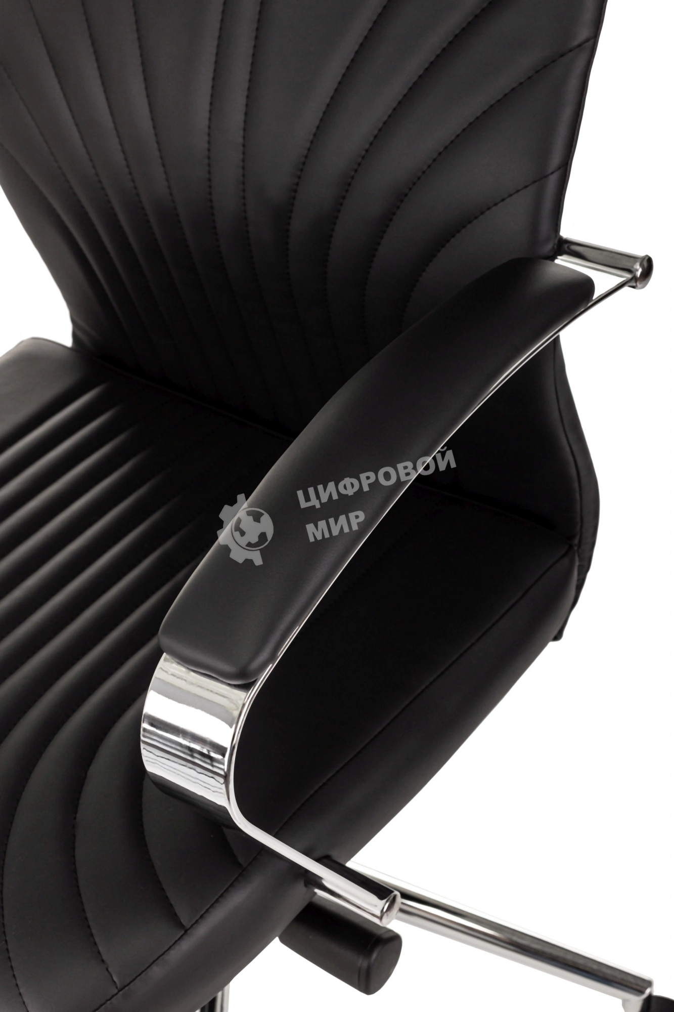 Кресло руководителя Бюрократ CH-610SL-Lux черный. эко.кожа. крестов. металл хром