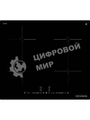 Варочная панель Kuppersberg ICI 625, индукция, High-Tech, 59 см, 9 уровней мощности, блокировка управления, автоматическое отключение, Inverter, таймер, Booster, Flexi-zone, слайдерное управление, черный