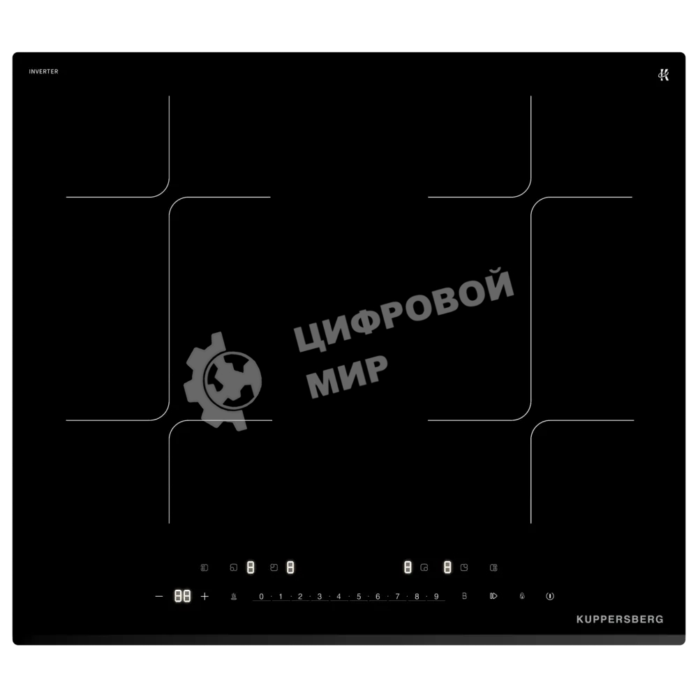 Варочная поверхность Kuppersberg/ Варочная поверхность Kuppersberg, индукция, High-Tech, 9 уровней мощности, inverter, таймер, пауза, Booster, автоматическое отключение, Flexi-zone, слайдерное управление, поддержание тепла, черный