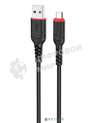 Кабель USB Micro/HOCO HC-44890 X59/1m/2.4A/Нейлон/черный