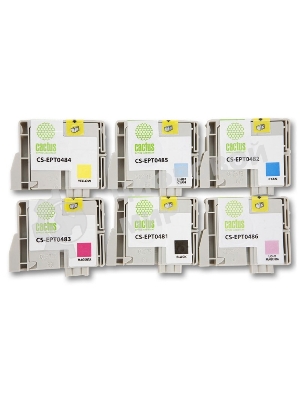 Картридж струйный Cactus CS-EPT0487 многоцветный (88 мл) для Epson Stylus Photo R200/R220/R300/R320/R340/RX500/RX600/RX620/RX640