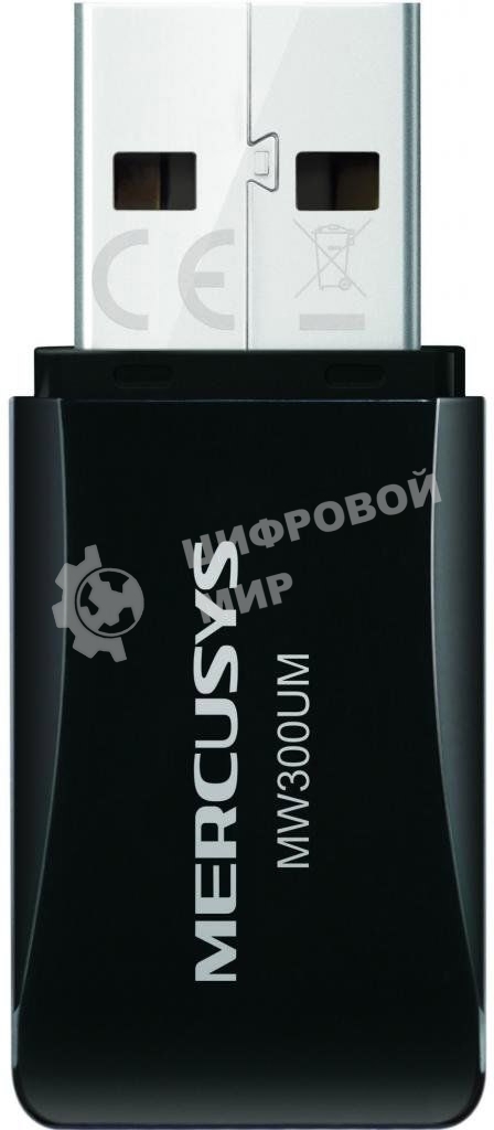 Сетевой адаптер USB2.0 адаптер Mercusys MW300UM, 300 Мбит/с, компактный