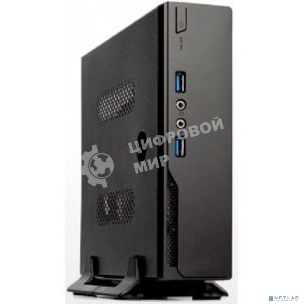 Компьютерный корпус с внешним блоком питания 120Вт. Сase Foxline mITX 120W ext., DC-converter, 2xUSB 3.0, 1x40ммFan, Black, VESA, powercord