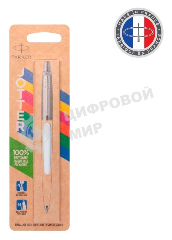 Ручка шариковая Parker Jotter Originals K60 (CW2096874) White CT, M, синие чернила, блистер