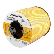 Уплотнитель самоклеящийся, белый, Е-профиль 9х4мм, для зазоров 1-3мм, бухта 150м PROconnect