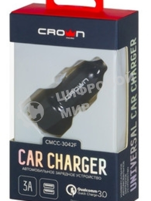 Автомобильное универсальное зарядное устройство Crown CMCC-004