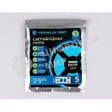 Светодиодная лента Ambrella light GS3213 2835 180Led/ 14.4W m/ 24V IP20 6500K/ 5000*10*1.2mm (2 конт.)