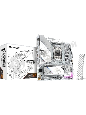 Материнская плата Gigabyte X870M AORUS ELITE WIFI7 ICE, AM5, AMD X870, 4xDDR5, 2xSATA, 2xM.2, 1xPCIe 5.0 x16, 1xPCIe 4.0 x16, 1xHDMI, 1x2.5Gb LAN, Wi-Fi 7, Bluetooth 5.4, 2xUSB-C 40Gbps (USB4), 2xUSB-A 10Gbps, 4xUSB-A 5Gbps, 4xUSB-A 2.0, 3x3.5 мм + S/PDIF оптический, 7.1, белый, mATX