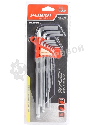 Набор ключей PATRIOT SKH-9EL, шестигранные с шаром, экстра длинные, 1,5-10мм, CRV, 9 шт