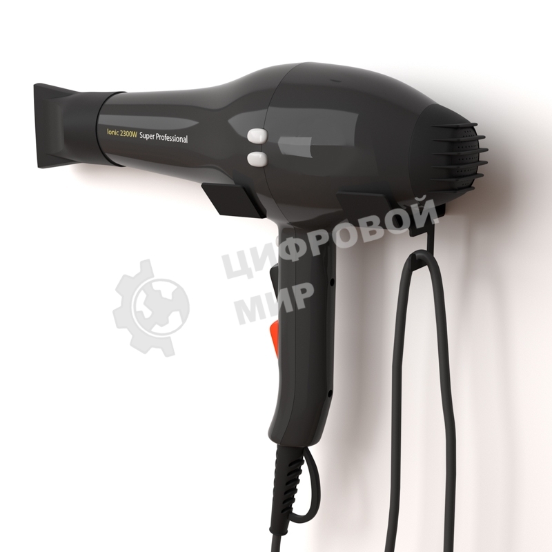 Держатель Rexant для хранения фена с креплением для сетевого кабеля, черный