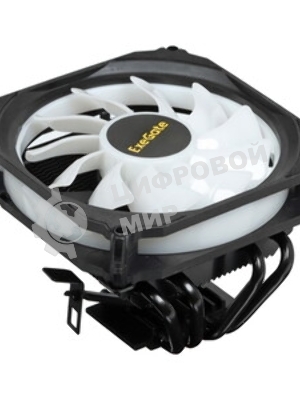 Кулер для процессора ExeGate Dark Magic EE400XL-PWM.RGb черный, 120 мм, алюминий, 2000 об/мин, 24 дБ, 4 pin, 125 Вт, 67 мм