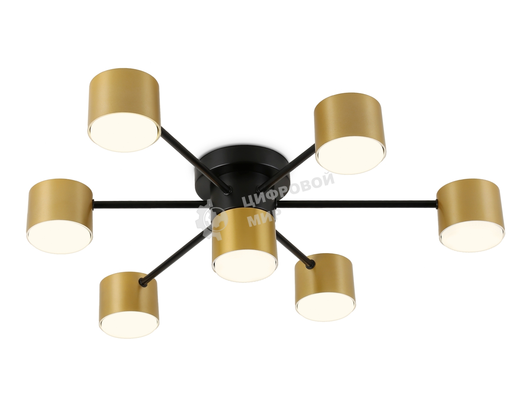 Потолочный светильник Ambrella light FL51726/7 BK/GD черный/золото GX53/7 max 12W 645*135