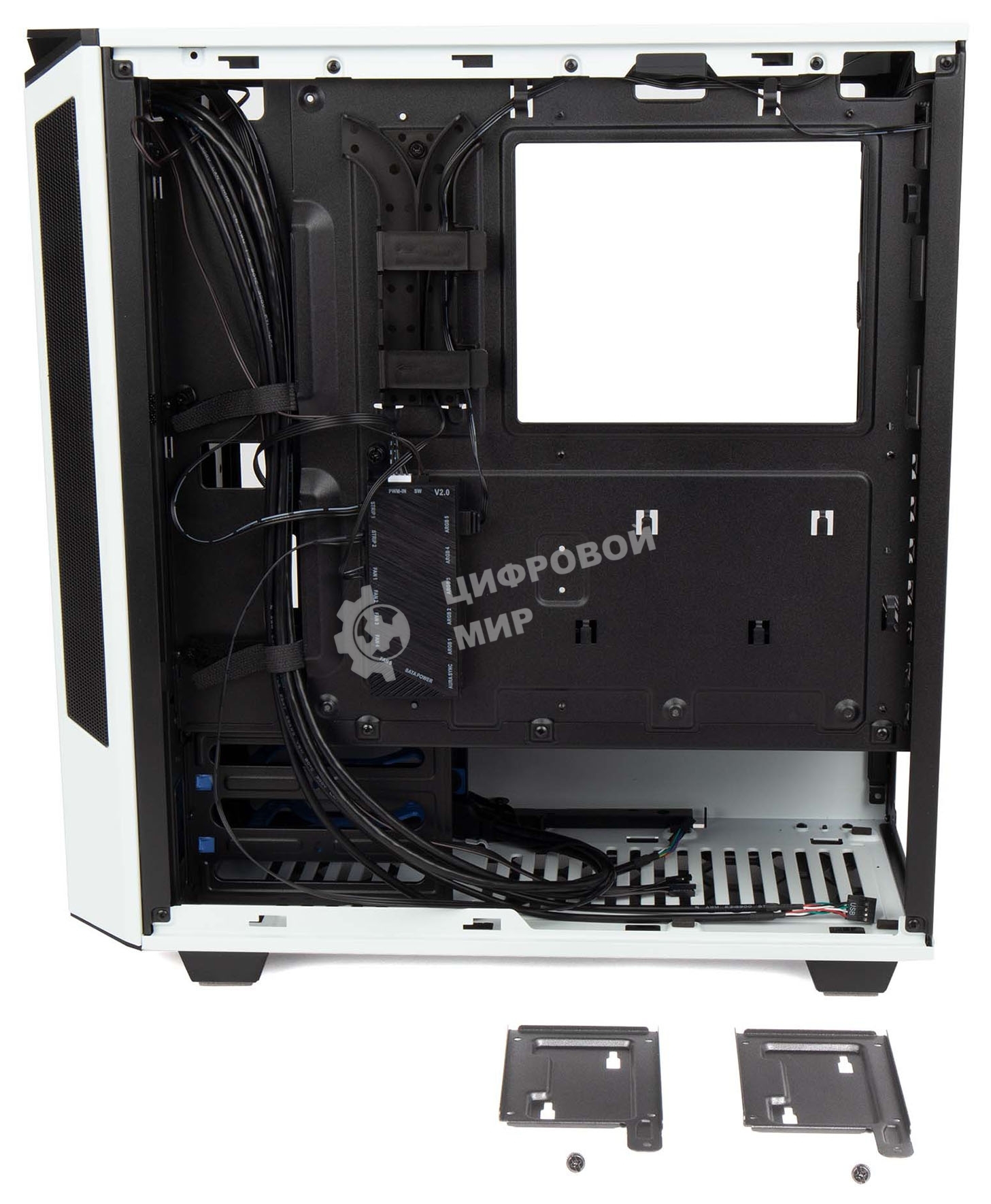 Компьютерный корпус Hiper PW81 белый без БП ATX 3x120мм 2xUSB2.0 2xUSB3.0 audio bott PSU