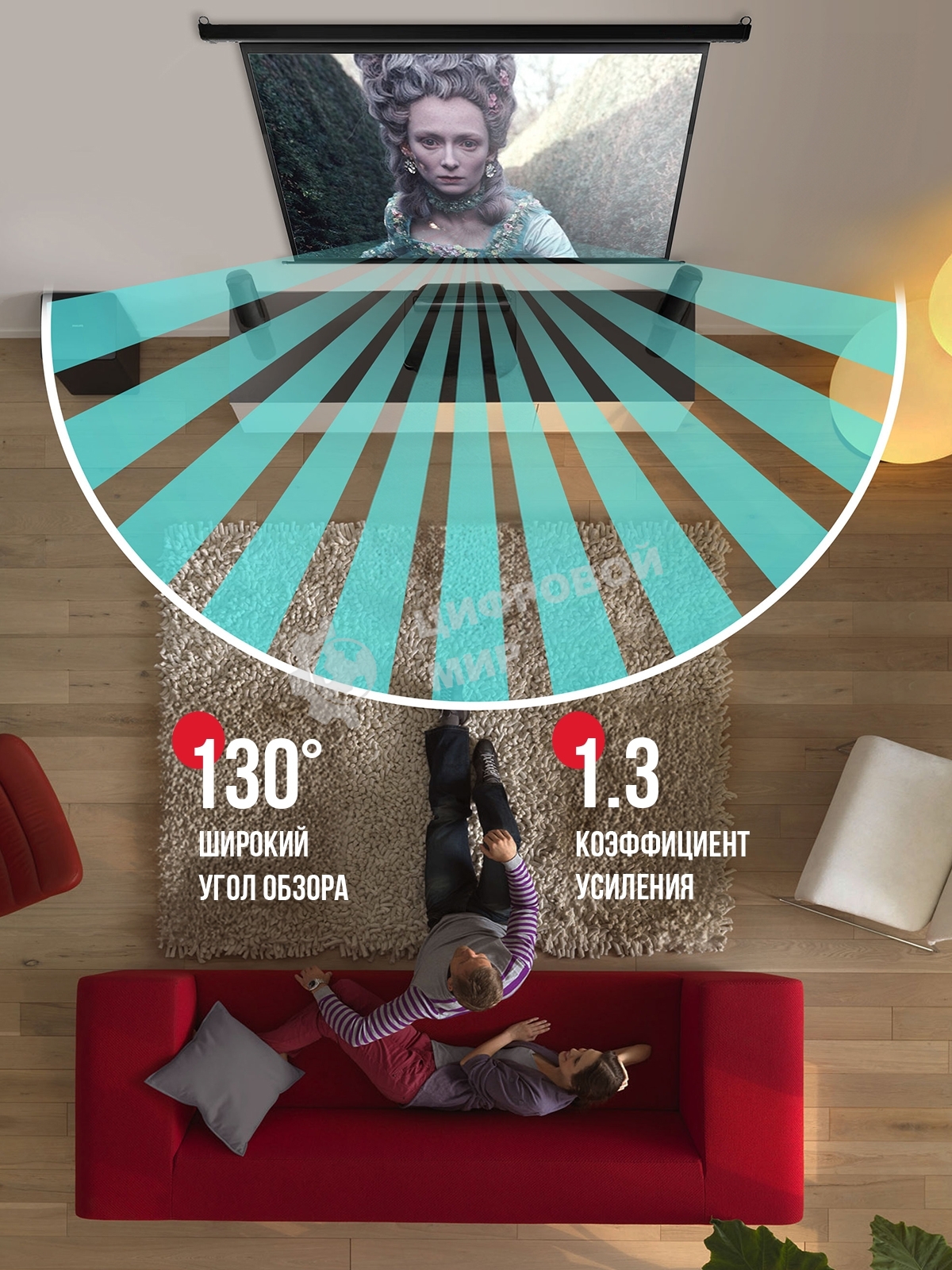 Экран для проектора S'OK Athena SGPSMS-353x221UHD-BK на тросах с электроприводом, ПВХ+, черный