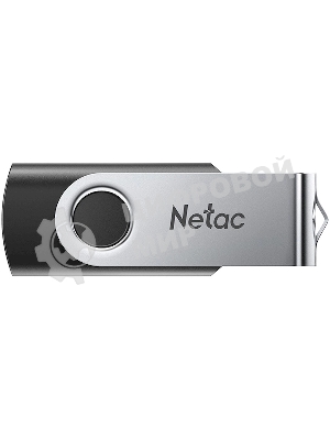 Флешка USB Netac U505 (NT03U505N-004G-20BK), 4Gb, USB 2.0, R/W 70/30, черный/серебристый