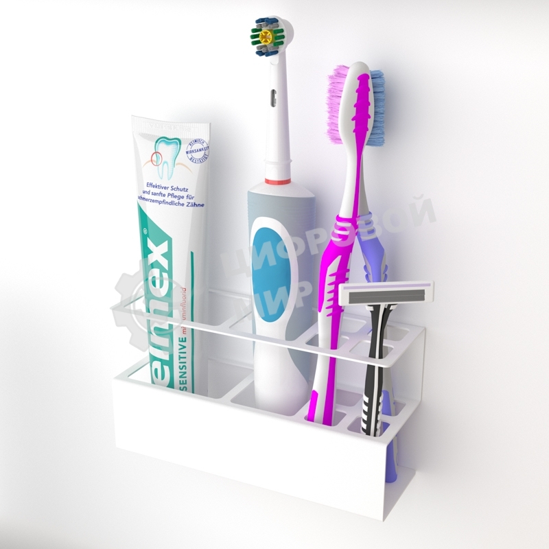 Держатель Rexant для хранения зубных щеток и аксессуаров для ванны, белый