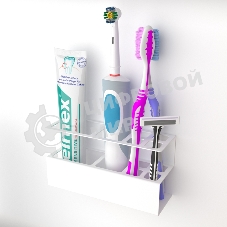 Держатель Rexant для хранения зубных щеток и аксессуаров для ванны, белый