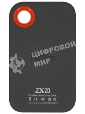 Внешний SSD Netac ZX20 II, 512 Gb, USB 3.2 Gen 2x2 Type-C, R/W 2000/1800, черный