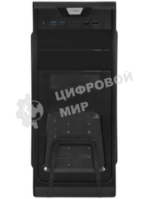 Компьютерный корпус Miditower ExeGate CP-603-UNS350 (ATX, БП UNS350 с вент. 12см, 2хUSB, аудио, черный)