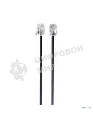 Кабель телефонный аппарат-розетка Cablexpert TC6P4C-2M-BK 2 м черный