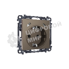 Комплект механизма электрической розетки 2USB С+C 20W с/з на винтовых зажимах 16A-250V ALFA Темная бронза матовый QUANT (AP6405, VM165) MA640510