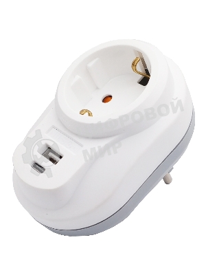 Nilson Сетевой фильтр Роз. 1-местн. с земл. с Type-C+USB  2.4А белый  (40130107)
