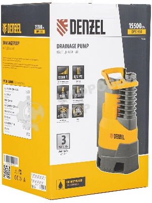 Насос Denzel DPХ950 дренажный х-pro 950Вт подъем 8.5м 15500л/ч