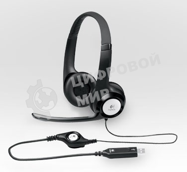 Гарнитура проводная Logitech Headset H390 USB черный