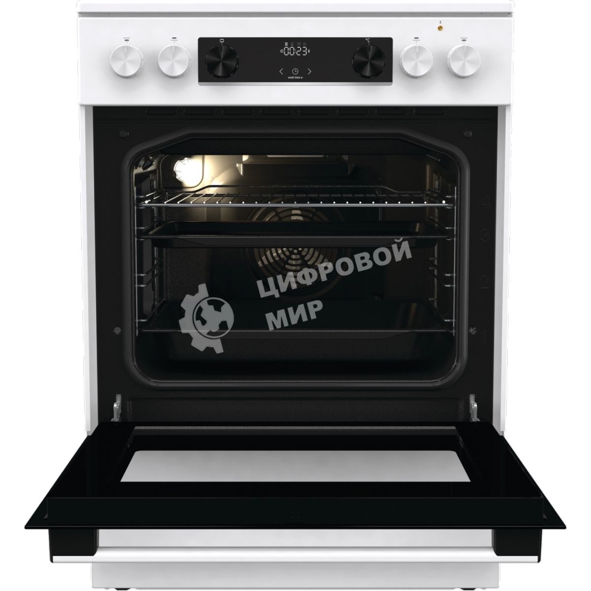 Плита электрическая Gorenje GEC6C40WD белый, конфорок 4 электрических, духовка 71 л, 60 см x 85 см x 60 см