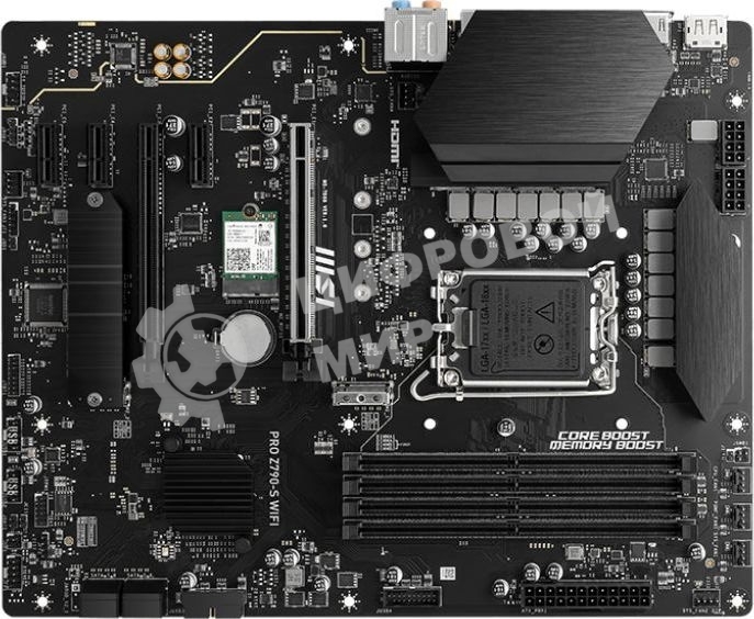 Материнская плата MSI PRO Z790-S WIFI, LGA 1700, ATX, 4xDDR5, 1xPCIe 5.0 x16, 4xM.2, 4xSATA, 1xHDMI, 1xDP, 2.5 Gigabit Ethernet, 7.1 аудио