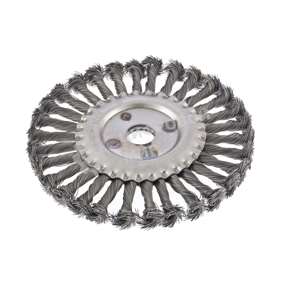 Щетка для УШМ Сибртех 175 мм, посадка 22,2 мм, Плоская, крученая проволока 0,5 мм