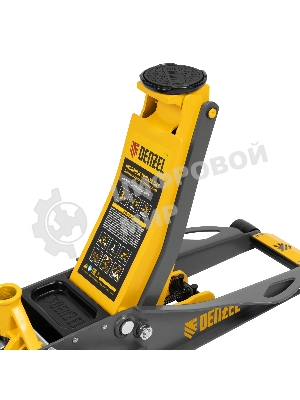 Домкрат гидравлический подкатной Denzel 3 т, 75-500 мм, быстрый подъем, низкий подхват, проф.