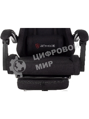 Кресло Zombie Shadow черный, экокожа, 120 кг, механизм качания, подставка для ног