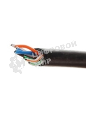 Кабель витая пара Rexant U/UTP cat.5e 4х2х24AWG solid CU PE Outdoor трос черный (м)