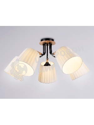 Светильник Ambrella light TR4733/5 BK/LWD черный/светлое дерево E27/5 max 40W D610*270