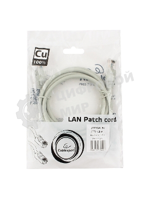 Патч-корд медный UTP Cablexpert PP10-1.5M cat.5e, 1.5м, литой, многожильный, серый