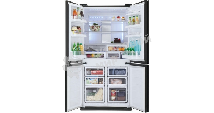 Холодильник Sharp SJ-FS97VSL серебристый трехкамерный 393/207 л морозилка снизу