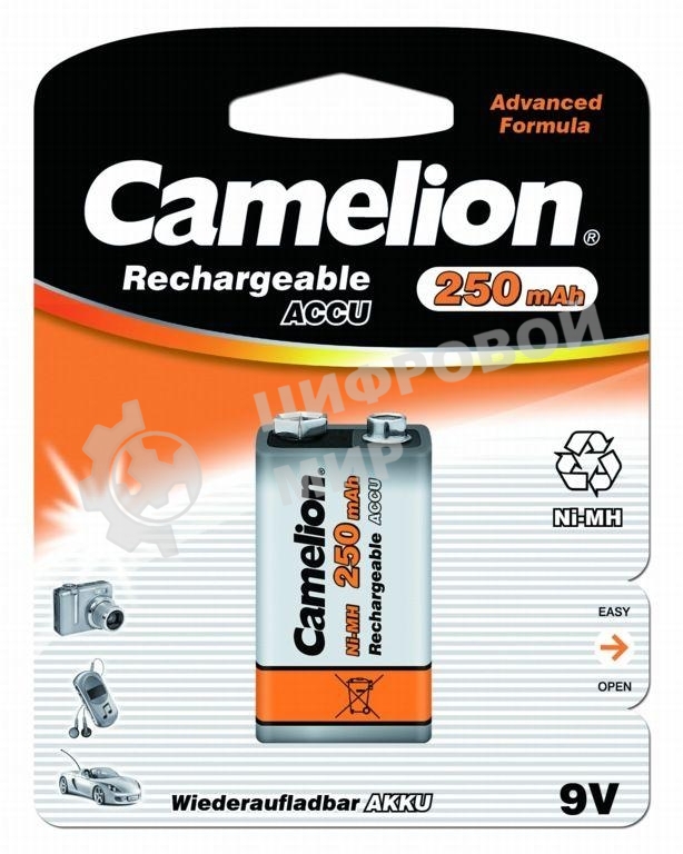 Аккумулятор Camelion 9V-250 mAh Ni-Mh BL-1 аккум-р,9В 5014