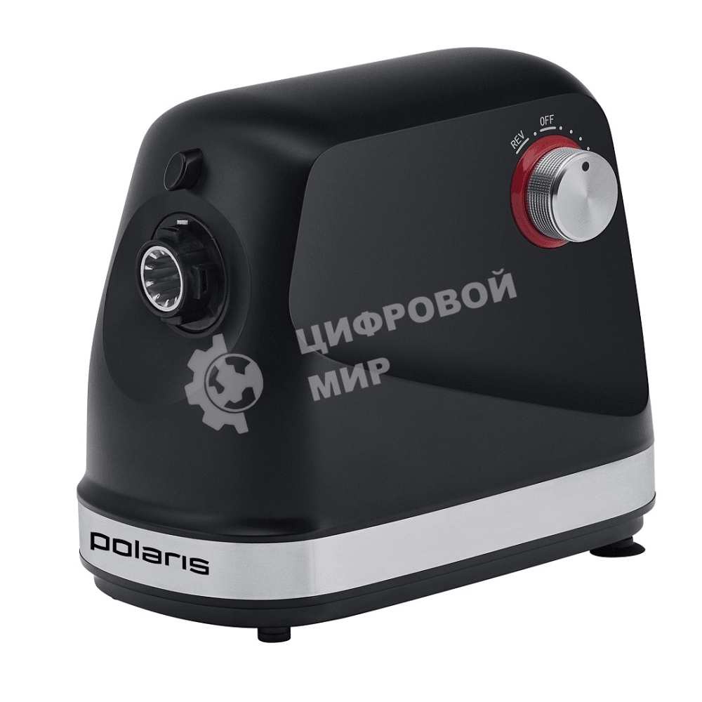 Мясорубка электрическая Polaris PMG 2582 черный, 2500 Вт, 2.7 кг/мин, реверс, защита от перегрузки, металлический лоток, насадки - 5
