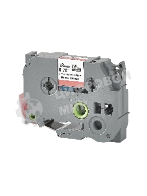 Кассета с лентой S'OK by Sakura Printing TZES441 для Brother, черный на красном, 18мм/8м, наклейка