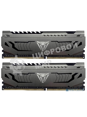 Оперативная память Patriot Viper Steel, DDR4, 8GB (2x4GB), 3200MHz, CL16, DIMM, с радиатором, черный