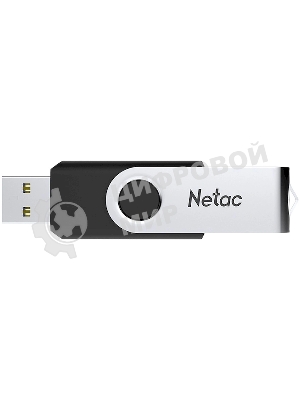 Флешка USB Netac U505 (NT03U505N-004G-20BK), 4Gb, USB 2.0, R/W 70/30, черный/серебристый