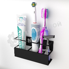 Держатель Rexant для хранения зубных щеток и аксессуаров для ванны, черный