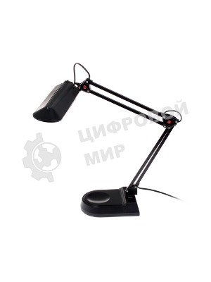 Лампа настольная Camelion KD-017A С0211W черный в к-те база+струбцина