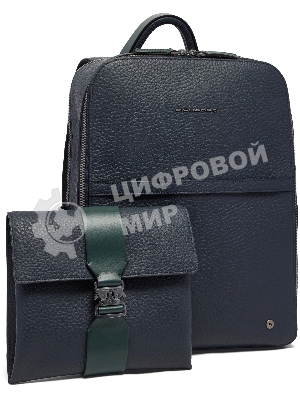 Рюкзак Piquadro Materia CA7263W151/BLUVE синий/зеленый натур.кожа