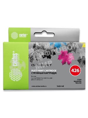 Картридж струйный Cactus CS-CLI426C/M/Y многоцветный (3 x 8,4 мл) для Canon MG5140/5240/6140/8140/MX884