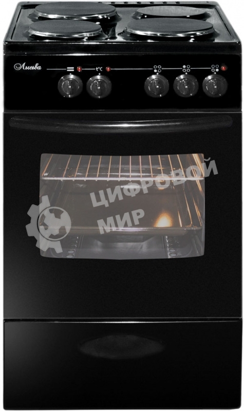 Плита электрическая Лысьва ЭП 301 МС черный, конфорок 3 электрических, духовка 57 л, 50 см x 85 см x 60 см (без крышки)