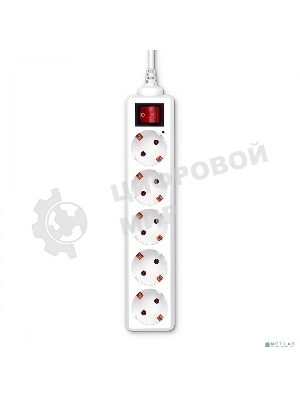Сетевой удлинитель Buro BU-PS5.5/W 5 м (5 розеток) белый (пакет ПЭ)