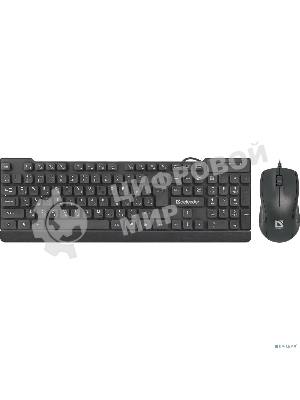 Комплект клавиатура+мышь Defender York C-777 проводной, USB, 1000 DPI, чёрный